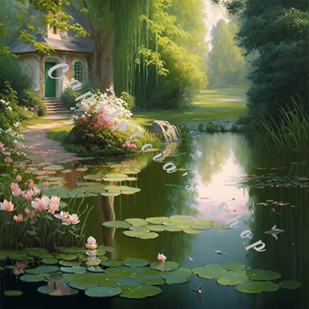 Tranquil little house in the forest poster